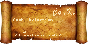 Csaby Krisztián névjegykártya